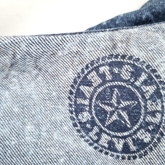 Vintage 80's Levi's Galactic Spotted 4 Pocket Frayed Denim Vest M - Picture 10 of 16